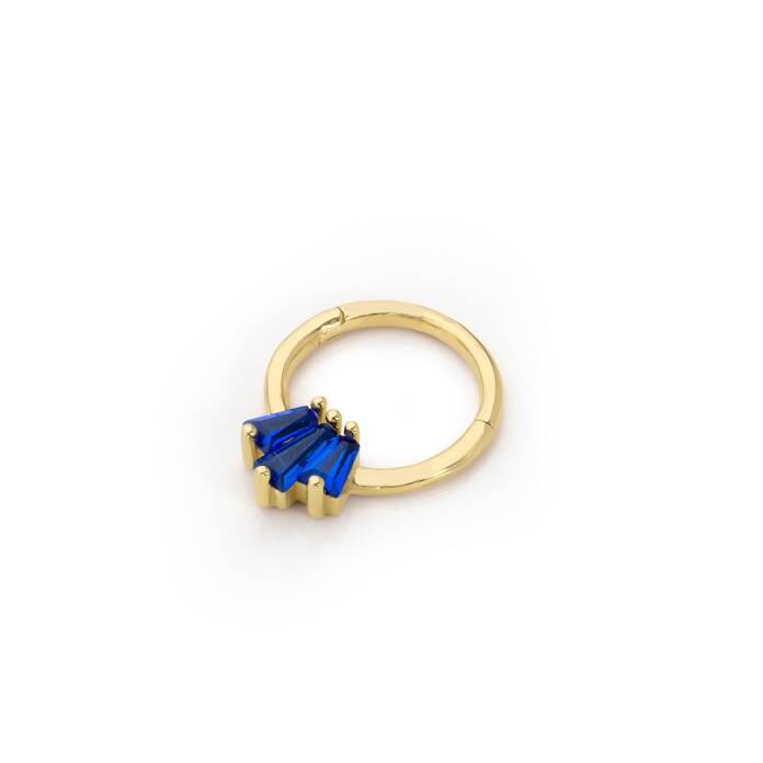 Üçlü Lacivert Baget Helix Piercing - 1