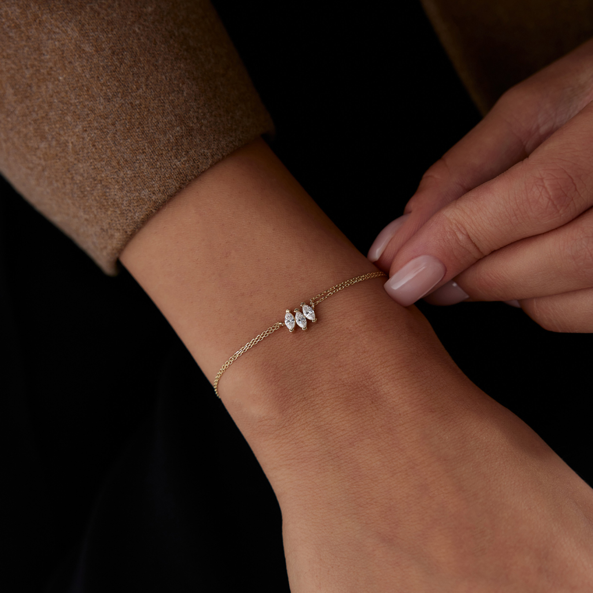 Üçlü Markiz Minimal Bileklik - 3