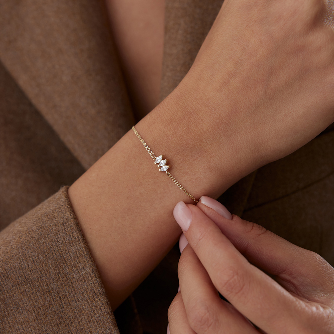 Üçlü Markiz Minimal Bileklik - 2