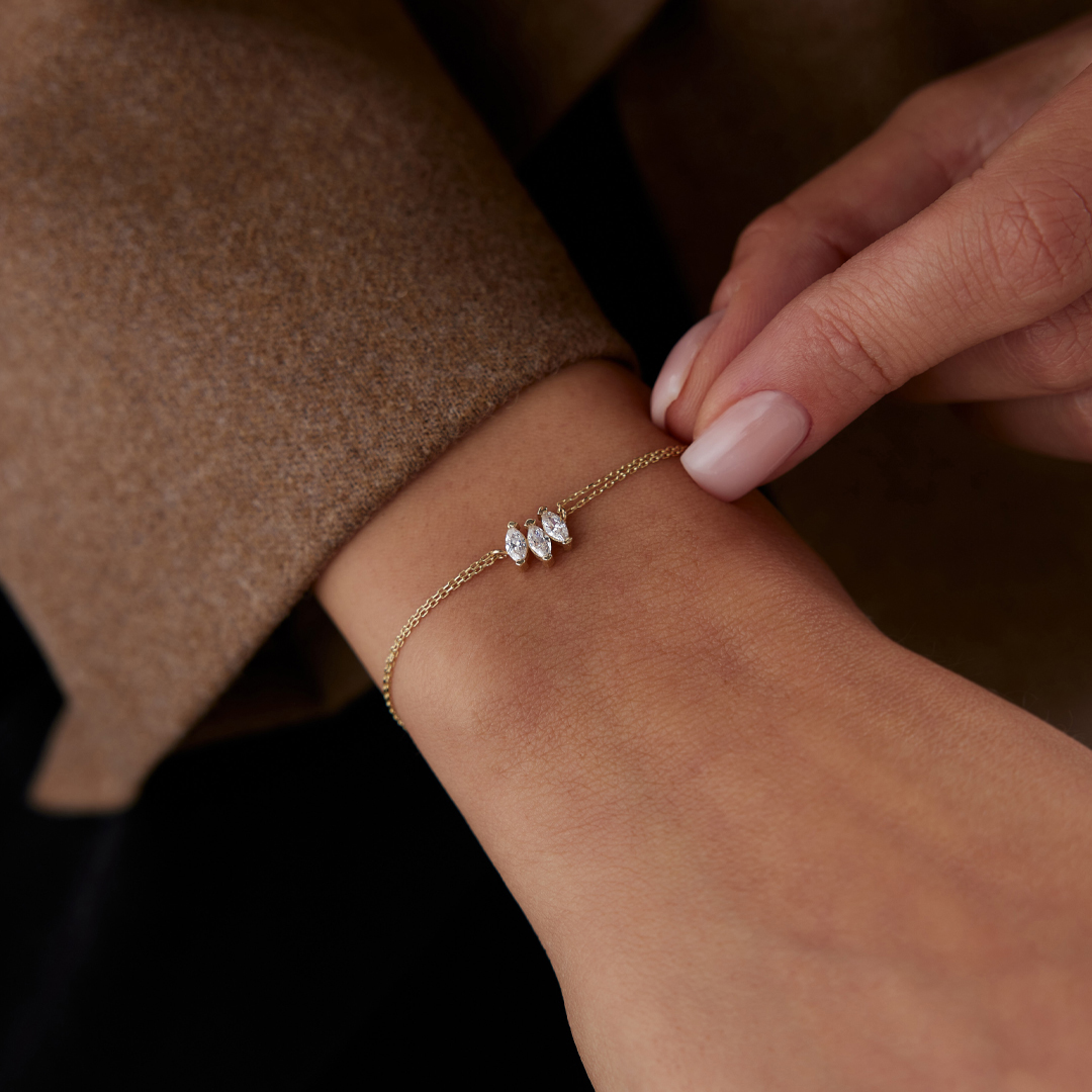 Üçlü Markiz Minimal Bileklik - 1