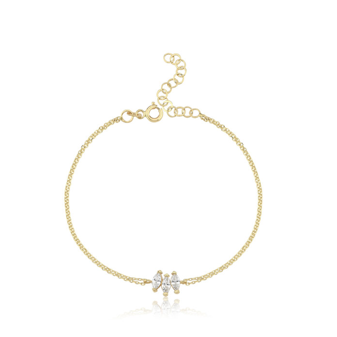 Üçlü Markiz Minimal Bileklik - 4