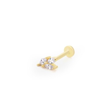 Üçlü Markiz Taşlı Tragus Piercing - 1