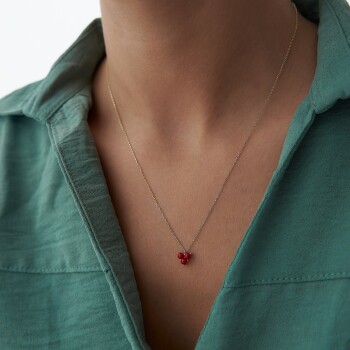 Üçlü Mercan Tohum Kolye - Rayna (1)