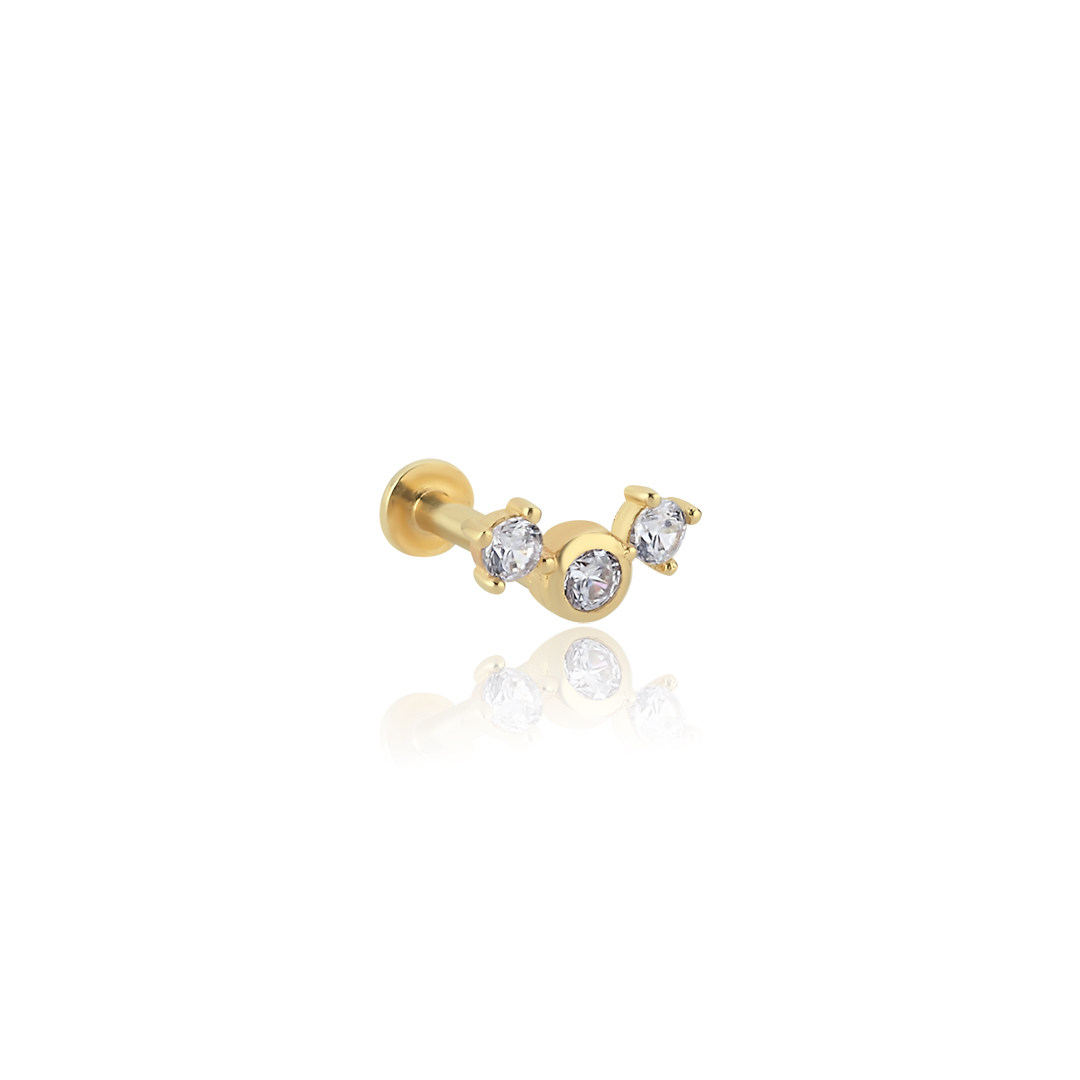 Üçlü Tektaş Tragus Piercing - 1