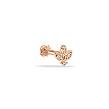 Ucu Taşlı Lotus Motifli Tragus Piercing - Dianora