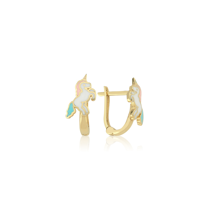 Unicorn Altın Çocuk Küpesi - Melike