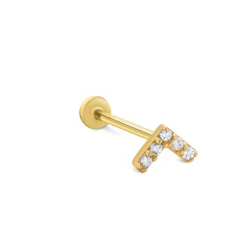 V Taşlı Tragus Piercing - Alen