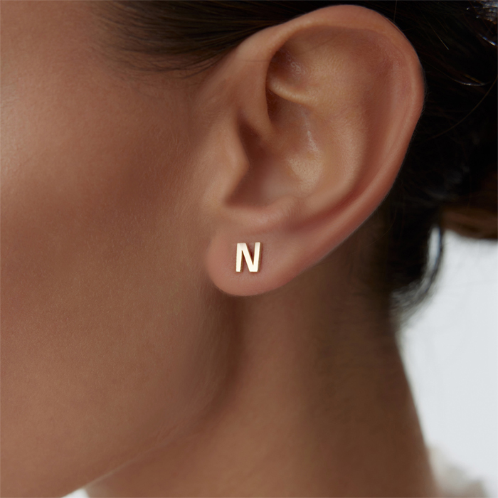 Vidalı Harf Küpe - Mazi