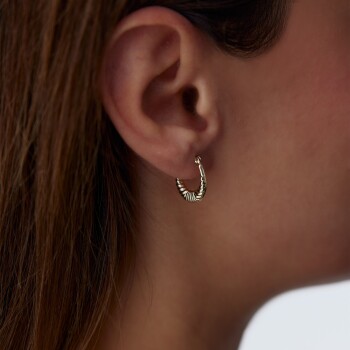 Vintage Croissant Halka Küpe - Karacan