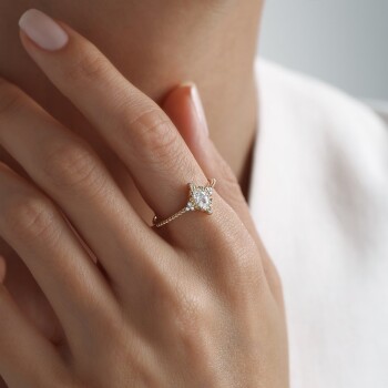 Vintage Oval Taşlı Yüzük - Rayna (1)