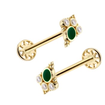 Vintage Yeşil Mine Model Tragus Piercing - Alen (1)