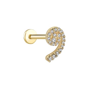 Virgül Sıra Taşlı Tragus Piercing - Alen