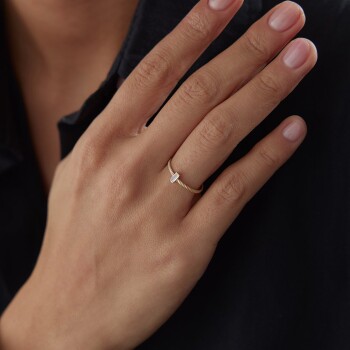 White Burgu Baget Yüzük - Nüans (1)