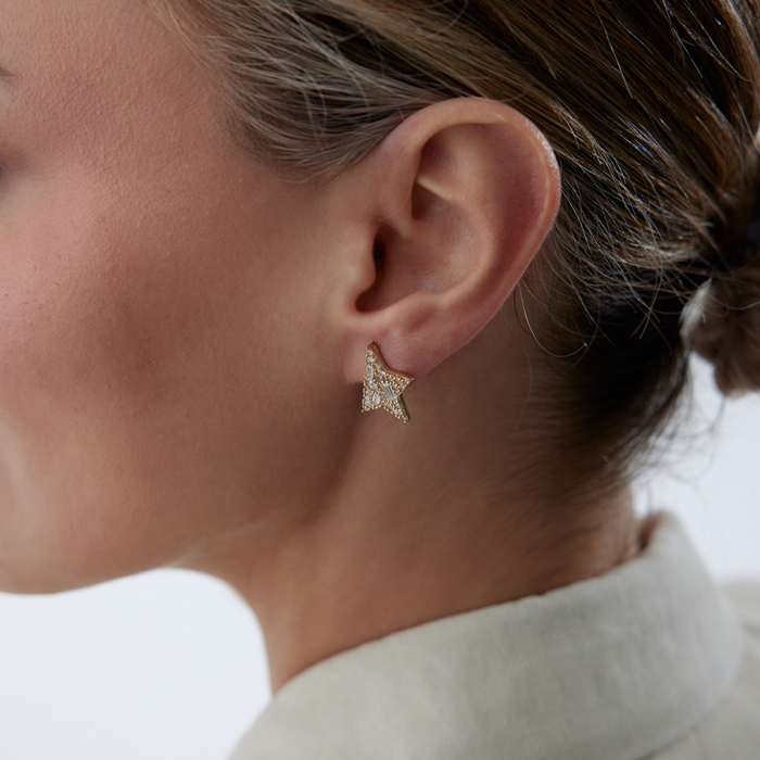 White Half Star Küpe - Alen (1)