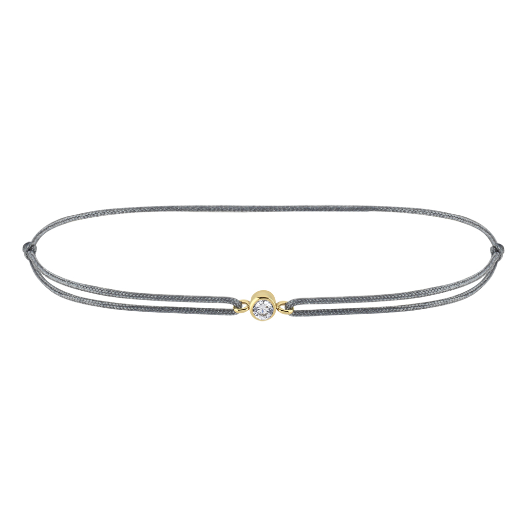 White Topaz Doğum Taşı İpli Bileklik - 1