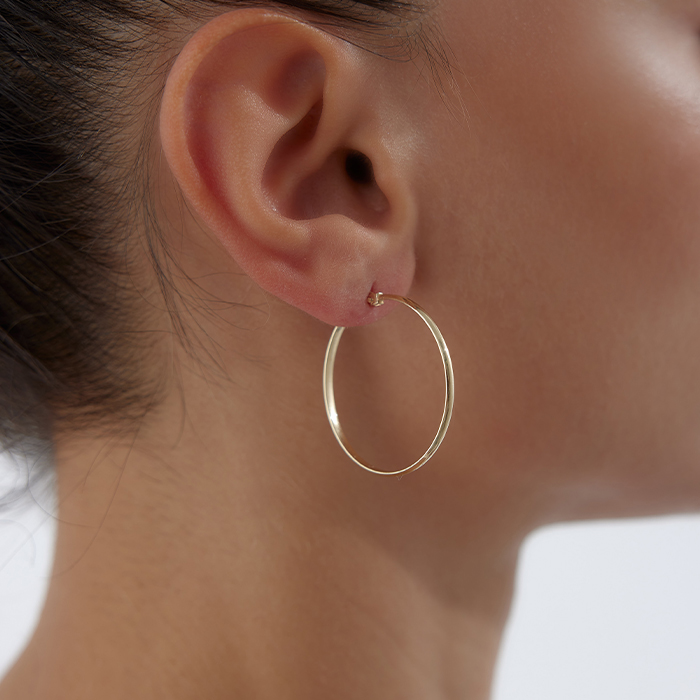 X Large Oluklu Halka Küpe - Tuana (1)