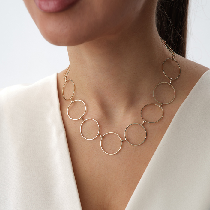 XL Halka Formlu Altın Kolye - Özkonak