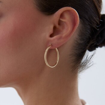 XLarge 2.50mm Oval Boru Halka Küpe - Tuana (1)