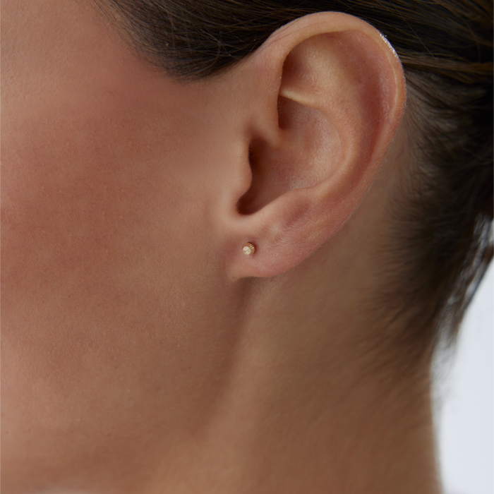 Xsmall Yan Çizgili Top Küpe - Melike