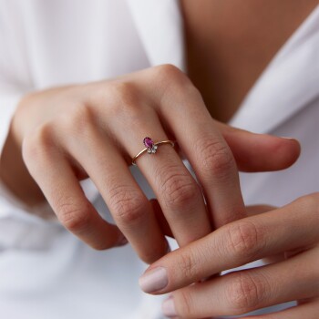 Yakut Damla Taşlı Yüzük - Alen (1)