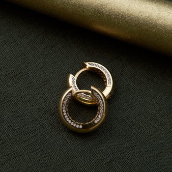 Yanları Taşlı Bombe Halka Küpe - Arax