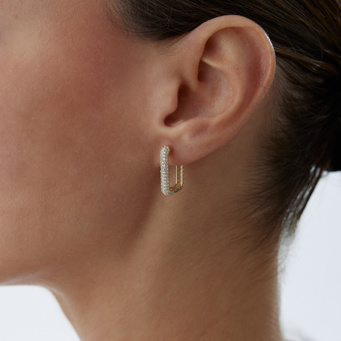 Yarı Taşlı Ataç Küpe - Alen