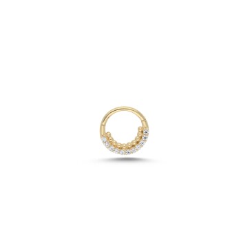 Yarım Tur Taşlı Topik Helix Piercing - Alen