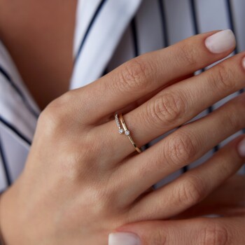 Yarımtur İkili Yüzük - Alen (1)