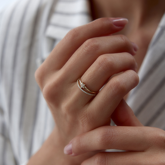 Yarımtur Star İkili Yüzük - Mazi (1)