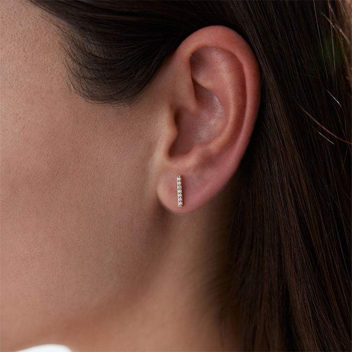 Yedi Taşlı Çubuk Küpe - Rayna