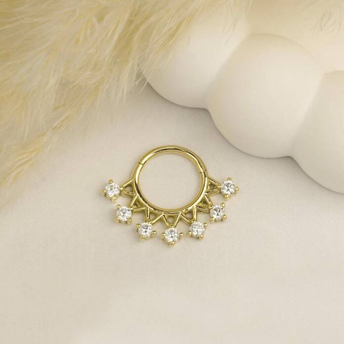Yedi Taşlı Taç Helix Piercing - 3