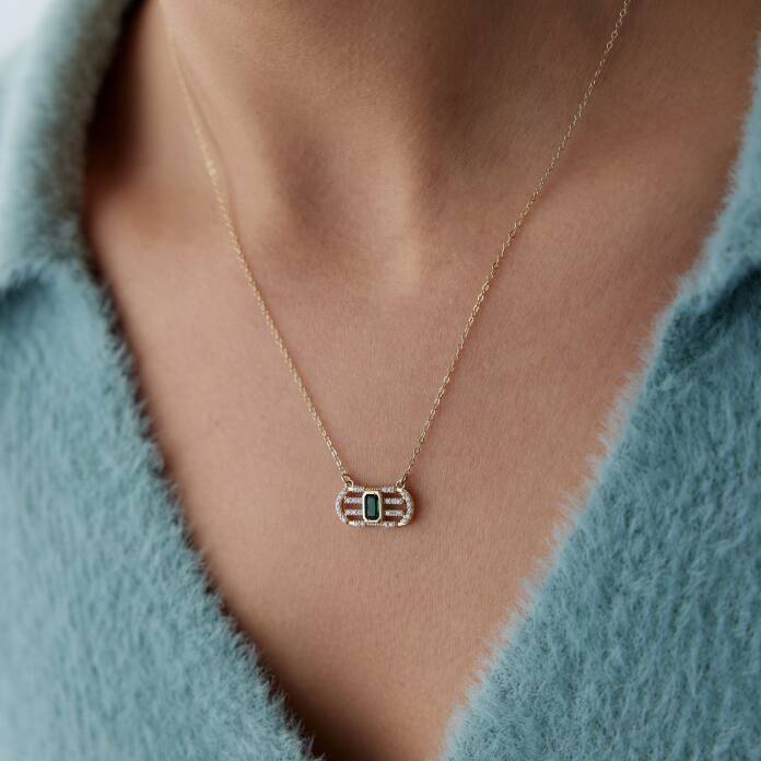 Yeşil Baget Kaburga Kolye - 2