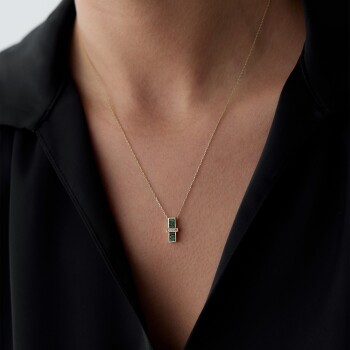 Yeşil Bagetli Kolye - Rayna