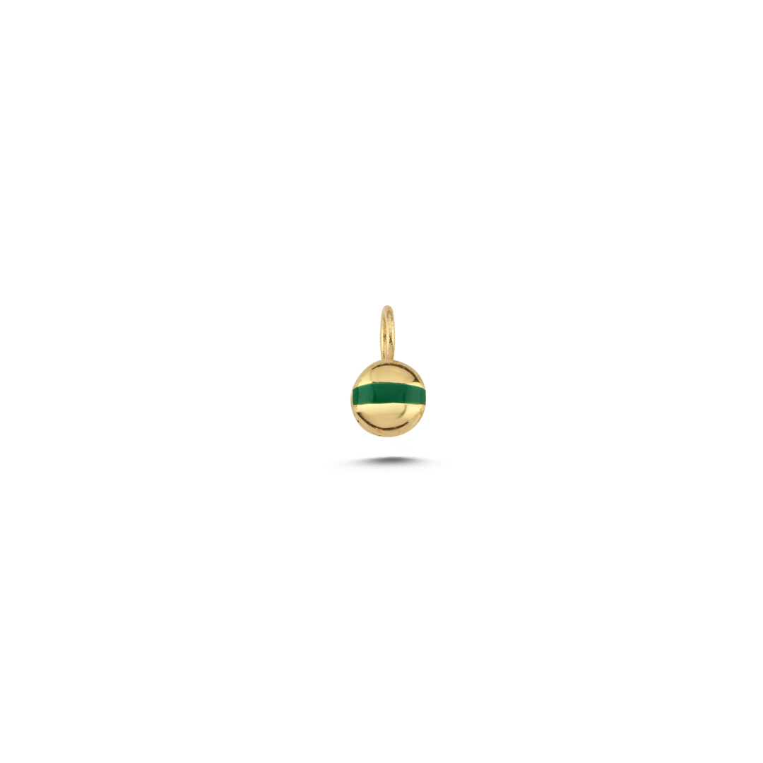Yeşil Çizgili Yuvarlak Charm - 1