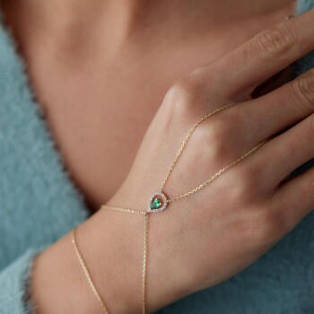 Yeşil Damla Taşlı Şahmeran - Rayna