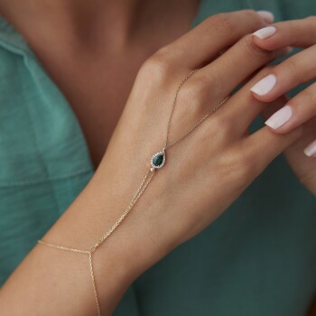 Yeşil Damla Taşlı Şahmeran - Nüans