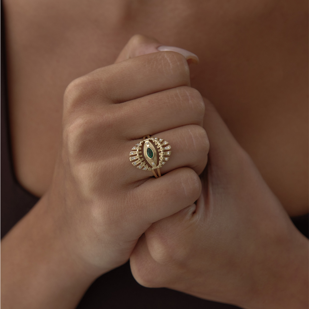 Yeşil Gözlü Şaman Yüzük - 1