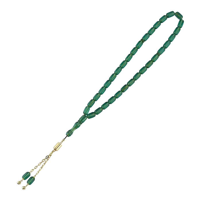 Yeşil Kehribar Altın Tesbih - Ali Altınbas