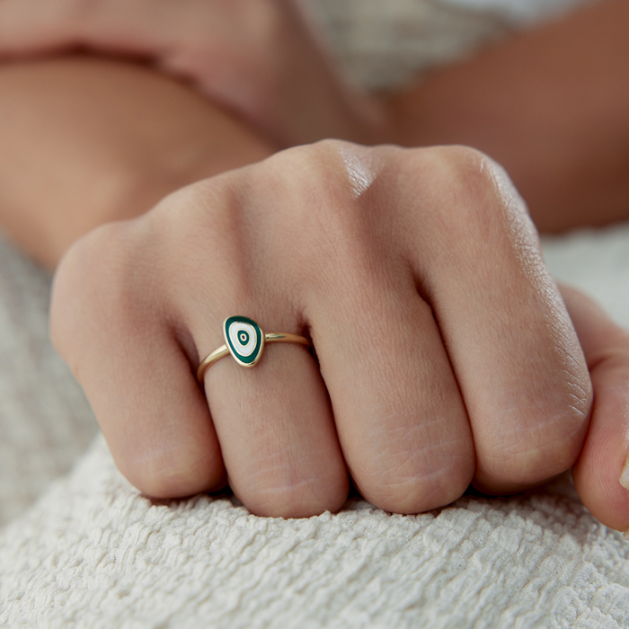 Yeşil Mineli Eye Yüzük - Cemart