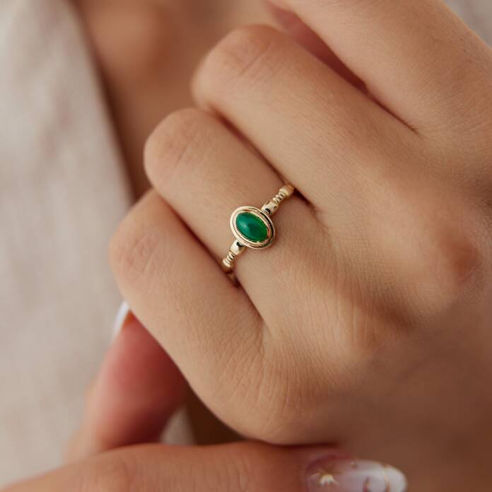 Yeşil Opal Taşlı Yüzük - 1