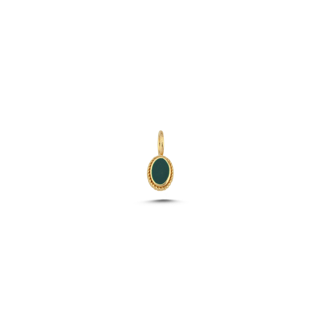 Yeşil Oval Taşlı Charm - 1