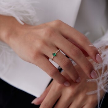 Yeşil Oval Yüzük - Alen