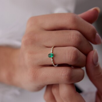 Yeşil Oval Yüzük - Alen (1)