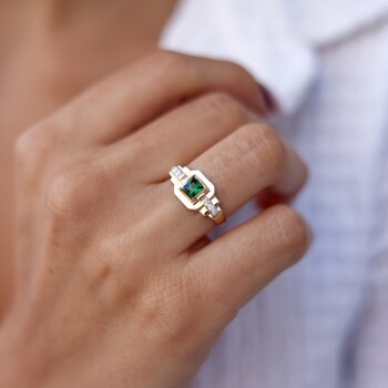 Yeşil Prenses Fantezi Yüzük - Cemart