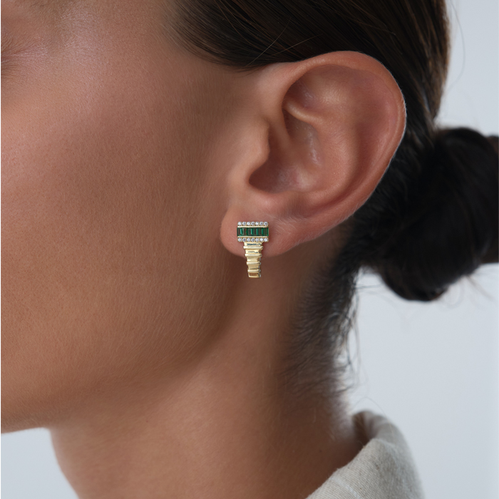 Yeşil Taşlı Aura Küpe - Garo