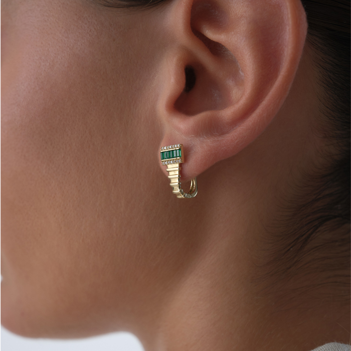 Yeşil Taşlı Aura Küpe - Garo (1)