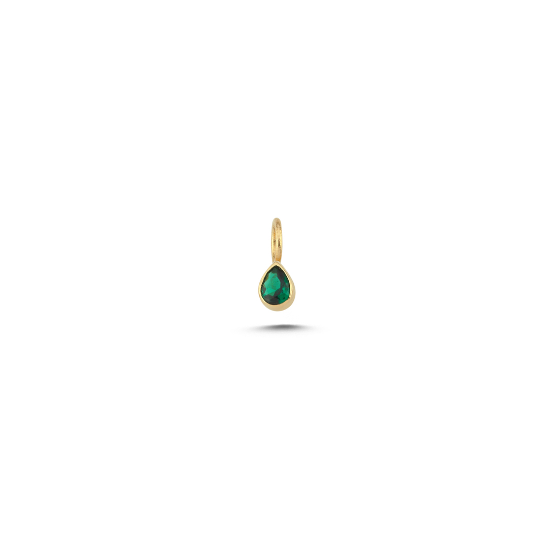 Yeşil Taşlı Damla Charm - 1