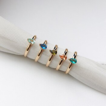 Yeşil Taşlı Damla Yüzük - Rayna (1)