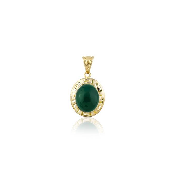 Yeşil Taşlı Greek Charm - 1