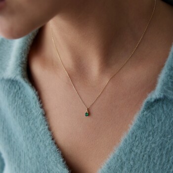 Yeşil Tektaş Kolye - Alen (1)